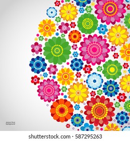 Flowers spring design on a white  background, floral vector illustration.