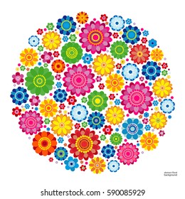 Diseño de resorte de flores sobre fondo blanco, ilustración vectorial floral.