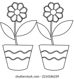 Ilustración vectorial del icono de contorno de resorte de flores