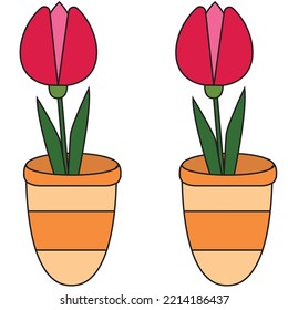 Flowers spring outline icon vector illustration