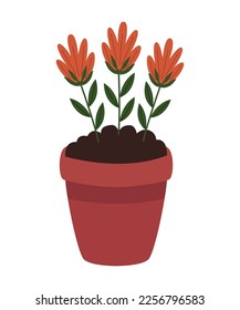 flowers spring in pot icon