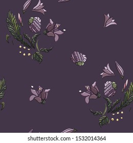 Flowers, spring. Seamless pattern. Vector illustration.