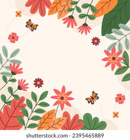 Flores Fondo de la Plaza de la Temporada de Primavera para fondo de fondo de papel tapiz o plantilla de publicación de medios sociales