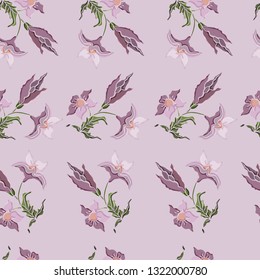 Flowers, spring, watercolor. Seamless pattern. Vector illustration.