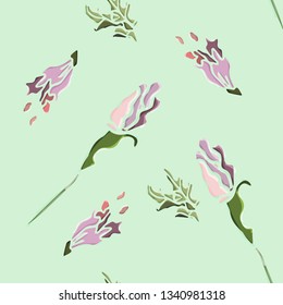 Flowers, spring, watercolor. Seamless pattern. Vector illustration.