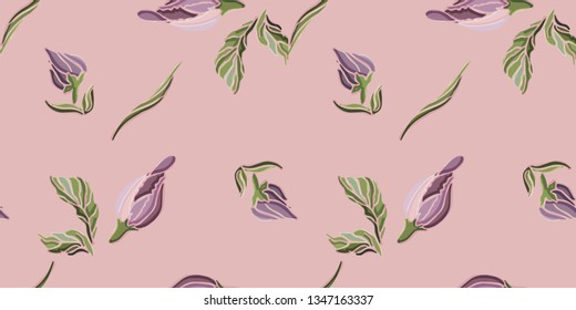 Flowers, spring, watercolor. Seamless pattern. Vector illustration.