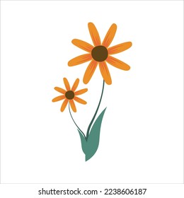 Flowers and Stalks Illustration Vector