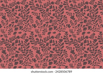  flowers and stalks seamless pattern for wrapping and fabric printing