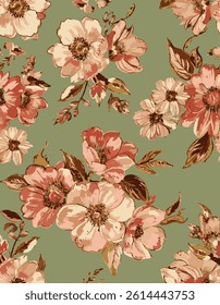 The flowers stand out in shades of pink, white and brown and vary in size and shape