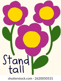 Flowers Standing Tall A Colorful Floral Illustration