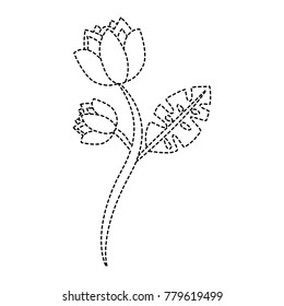 flowers stem leaf natural decoration design