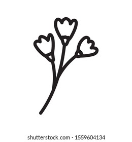 flowers stem nature decoration icon vector illustration thick line
