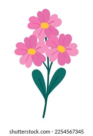 flowers and stem spring vector icon design