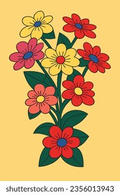 Flowers with stems on a light background 