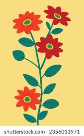 Flowers with stems on a light background 31