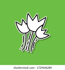 Icono de pegatina de flores. Línea delgada simple, contorno vector de belleza, maquillaje, iconos cosméticos para ui y ux, sitio web o aplicación móvil
