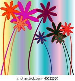 flowers and stripes, vector art illustration