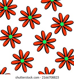 flowers summer red with petals pattern