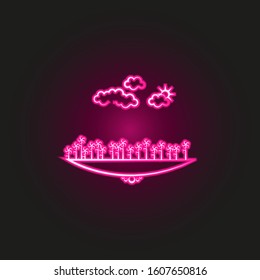 flowers sun cloud neon style icon. Simple thin line, outline vector of landspace icons for ui and ux, website or mobile application