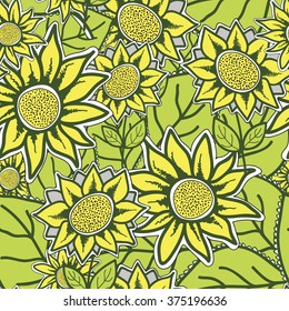 Flowers sunflower small and large
