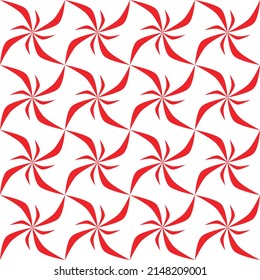 Flowers swirl seamless white background.abstract vector pattern.twisted red flower pattern.geometric pattern background image.Wallpaper illustration.wind turbine tile.wallpaper illustration.