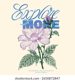flowers t shirt artwork. Flower drawing graphics in vector. hand drawing flowers vector illustration. explore more typography modern print. tropical floral print design. women's fashion design artwork