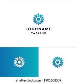 ilustración de icono del logotipo de tecnología de flores