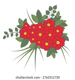 Flowers template for textiles, wallpaper, printed products, holiday cards, Valentine's Day, wedding invitations. Vector illustration.	