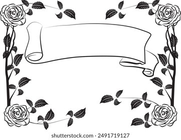 Blumen mit Textfeld in schwarz