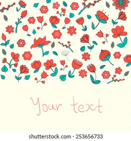 Flowers text placeholder 2 vector illustration