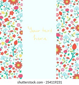 Flowers text placeholder both sides vector illustration