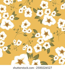 A flowers textile fabric clothes pattern are distributed evenly, creating a balanced and aesthetically pleasing design