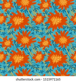 Flowers textile  seamless pattern. Wrapping paper pattern.