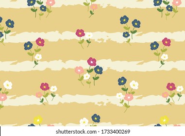 Flowers texture vector seamless pattern. Great for spring and summer wallpaper, backgrounds, invitations, packaging design projects. 
Surface pattern design.
