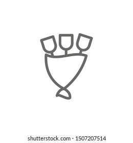 Flowers, theater icon. Element of theater icon. Thin line icon