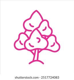 Flowers tree outline in colorful theme also in white background