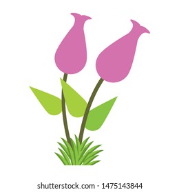 flowers tropical spring beautiful floral isolated cartoon vector illustration graphic design