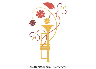 Flowers in trumpet
