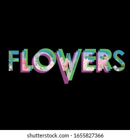 Flowers t-shirt fashion print with pink cherry blossom and glitch effect