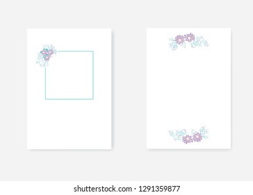 flowers, turquoise and purple event invitation background