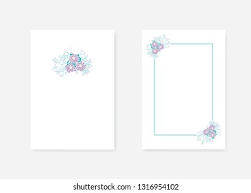 flowers, turquoise and purple event invitation background