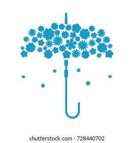 flowers umbrella icon vector