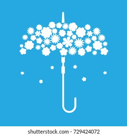 flowers umbrella icon vector 