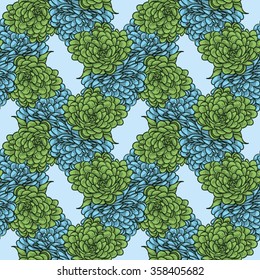 Flowers for Valentine's Day. Vector seamless floral pattern. Background with big flowers.