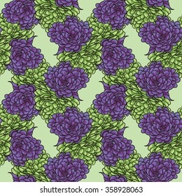 Flowers for Valentine's Day. Vector seamless floral pattern. Background with big flowers.