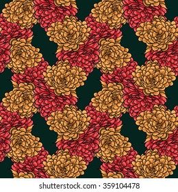 Flowers for Valentine's Day. Vector seamless floral pattern. Background with big flowers.