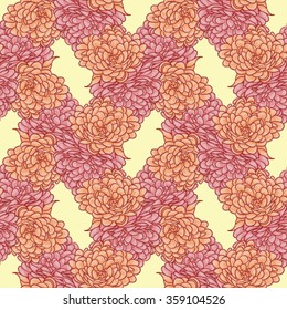 Flowers for Valentine's Day. Vector seamless floral pattern. Background with big flowers.