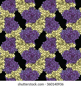 Flowers for Valentine's Day. Vector seamless floral pattern. Background with big flowers.