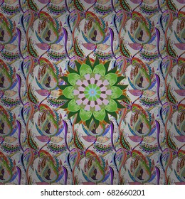 Flowers of the valley on colored background. Illustration of floral seamless pattern.
