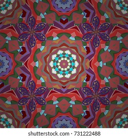 Flowers of the valley on pink, red and violet colors. Vector - stock. Watercolor, hand drawn. Seamless background pattern.